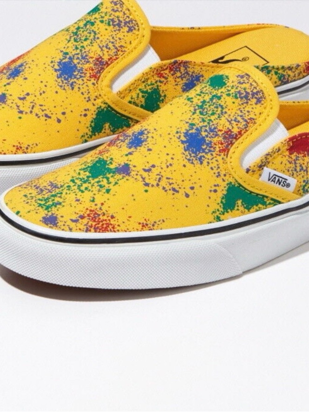 Rare Vans Classic Slip--On Mule Sneakers Overspray Size W9 1/2 M8 pre- owned.